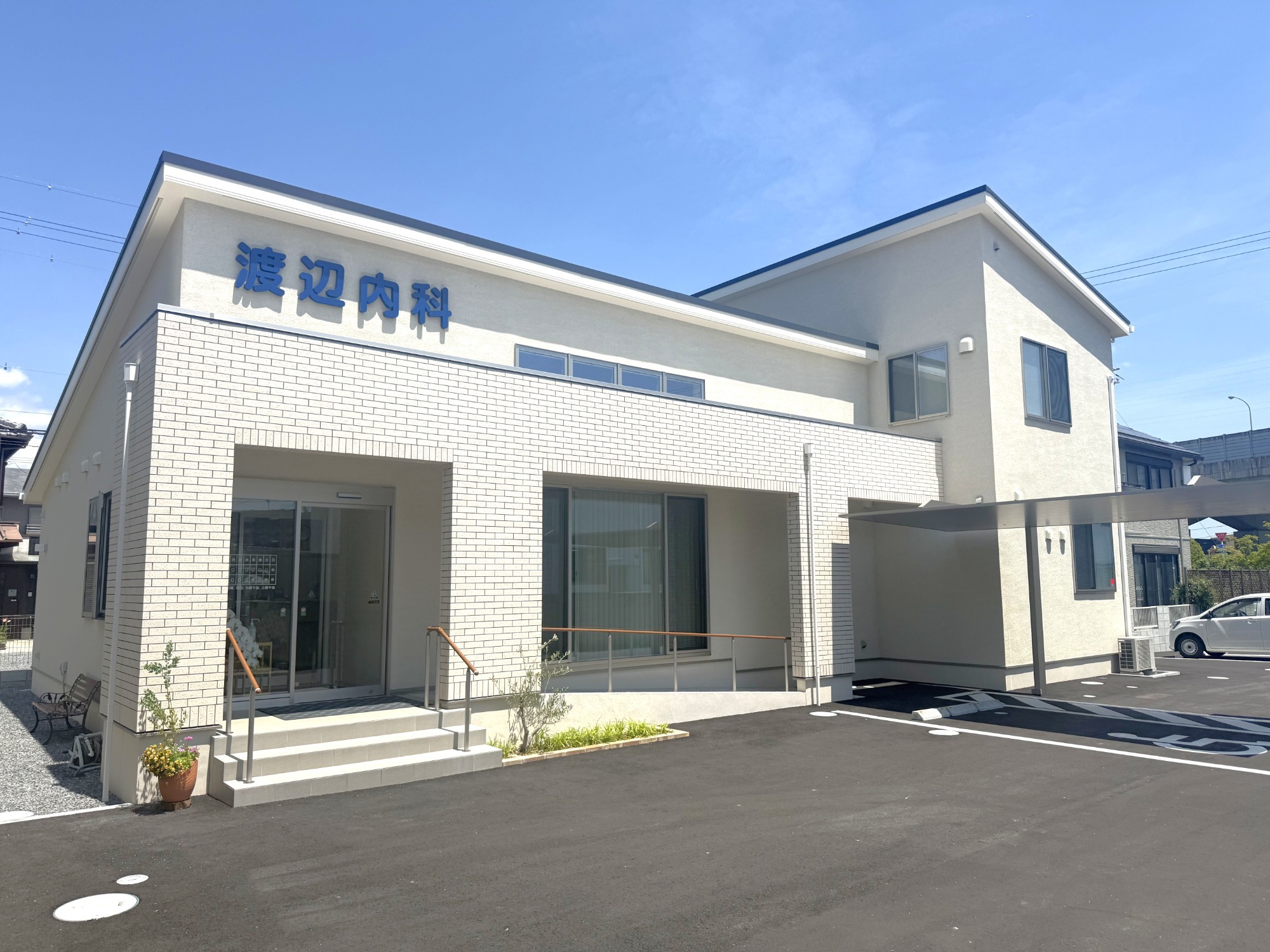 外観,医療法人朋友会,渡辺内科,岡山県,岡山市,東区,西大寺,中野,内科,循環器内科,風邪,インフルエンザ,発熱,頭痛,めまい,胸痛,腹痛,生活習慣病,狭心症,心筋梗塞,不整脈,心筋症,心不全,ガン健診,健康診断,予防接種